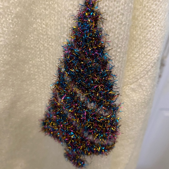 ASOS Minimalist Sparkly Tinsel Christmas Tree Sweater LS 24 Oversized - Picture 4 of 8